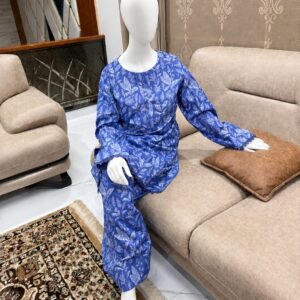 Blue Blossom 2 piece lawn suit